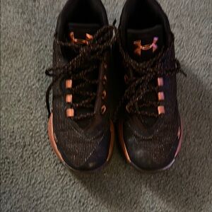 Under Armour Kids Black and Orange Sneakers